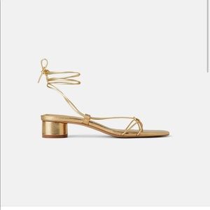 Zara strappy gold sandals